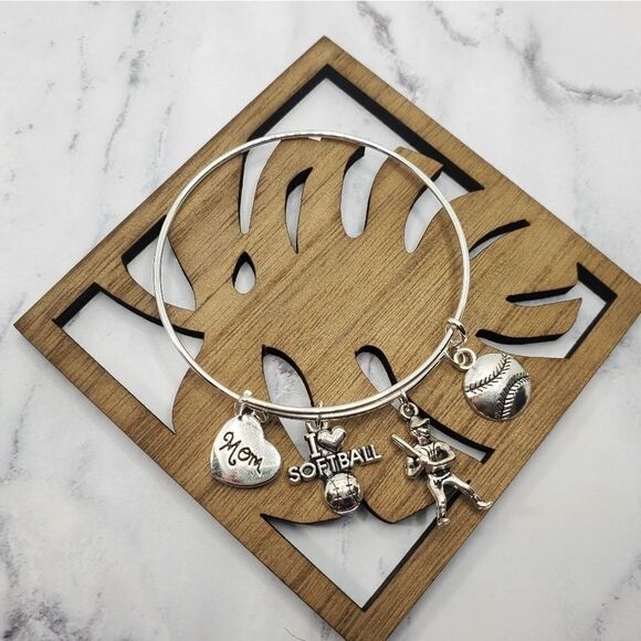 Softball Mom Expandable Charm Bracelet - Picture 6 of 11